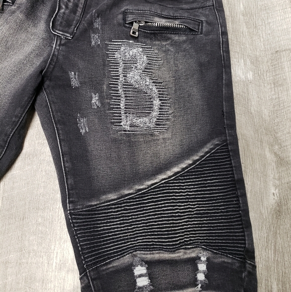 Balmain Sz 34 Designer Distressed Biker Jeans👖 - Picture 2 of 16